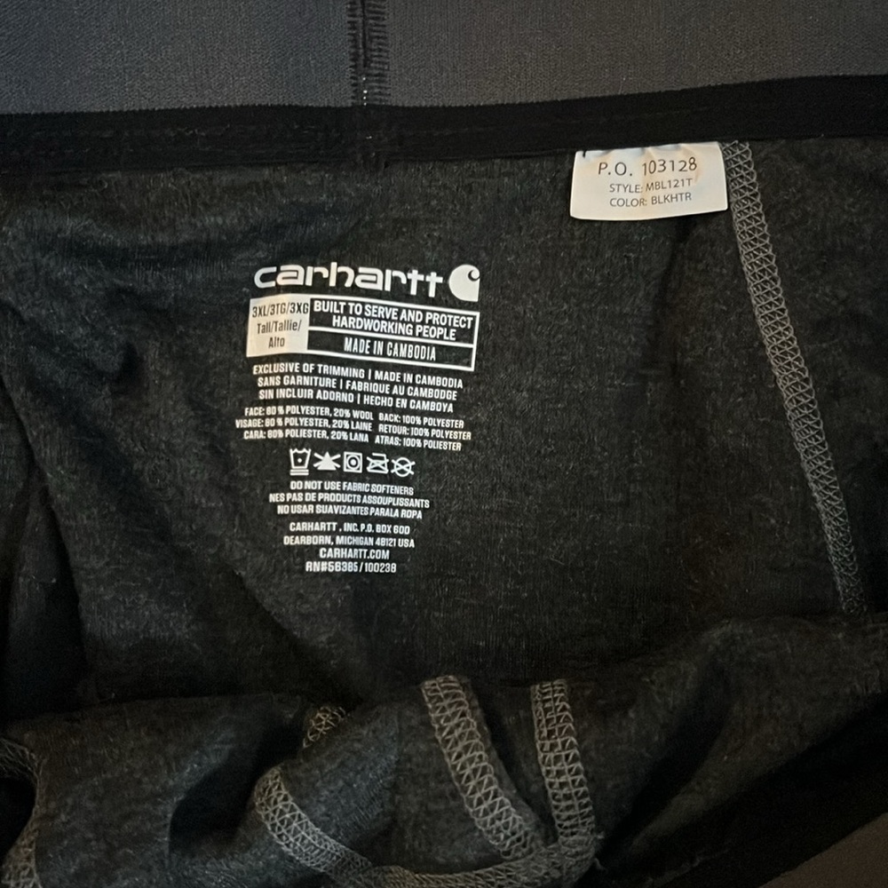Carhartt Force heavyweight synthetic-wool base layer pant NWT - Picture 3 of 4